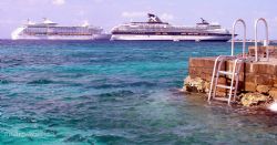 Cruise Ships in the Grand Cayman port by Andrew Kubica 
